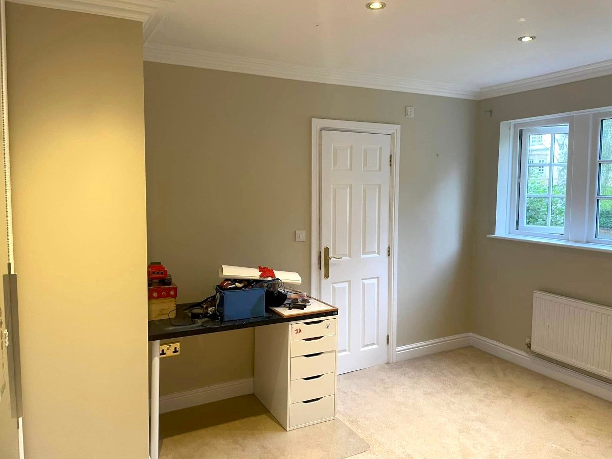 bedroom-yellow-grey-painted-walls-desk-newport-orchid-decor bedroom yellow grey painted walls desk newport orchid decor