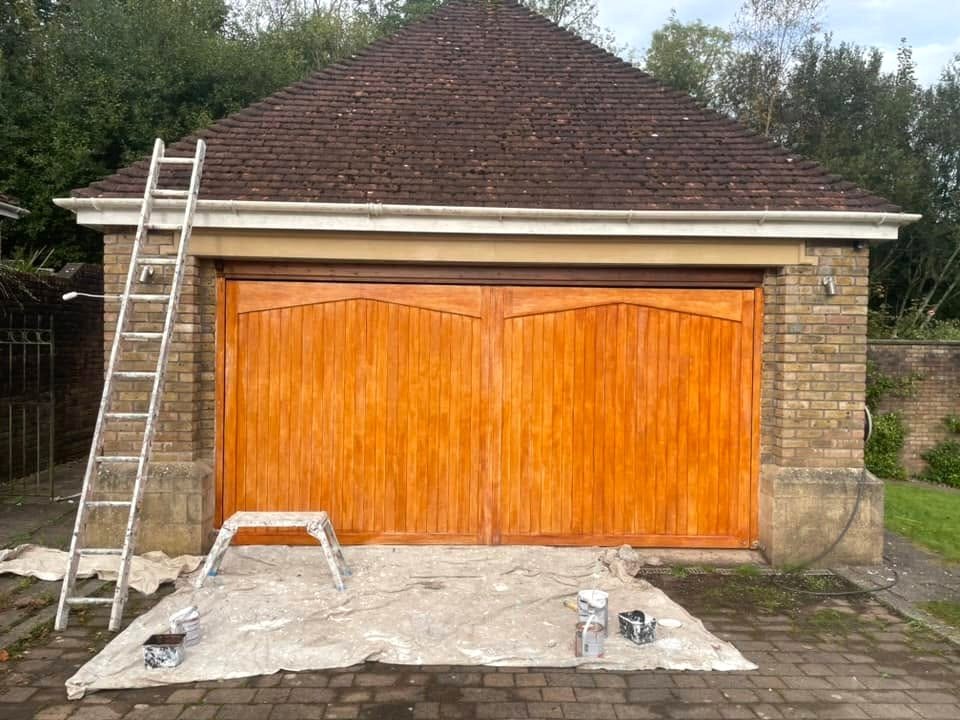 Newport garage door before painting by Orchid Decor